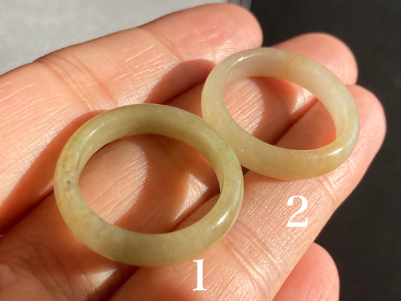 RG23-115 美品 20.5号 ミャンマー産 天然 本翡翠 リング 指輪 硬玉 くりぬき 誕生石 7枚目の画像