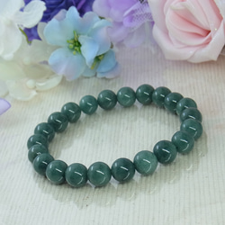 ビルマ産 本翡翠◆奇跡の石 濃厚系 モスグリーン お守り お洒落 ひすい シック パワー・ストーン 天然石ブレスF27① 19枚目の画像