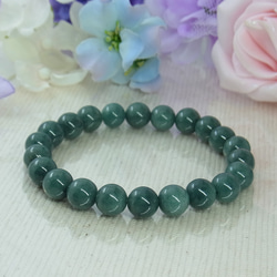 ビルマ産 本翡翠◆奇跡の石 濃厚系 モスグリーン お守り お洒落 ひすい シック パワー・ストーン 天然石ブレスF27① 9枚目の画像