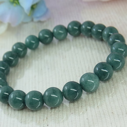 ビルマ産 本翡翠◆奇跡の石 濃厚系 モスグリーン お守り お洒落 ひすい シック パワー・ストーン 天然石ブレスF27① 13枚目の画像