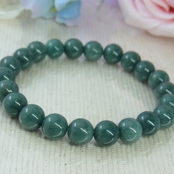 ビルマ産 本翡翠◆奇跡の石 濃厚系 モスグリーン お守り お洒落 ひすい シック パワー・ストーン 天然石ブレスF27① 20枚目の画像