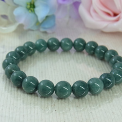 ビルマ産 本翡翠◆奇跡の石 濃厚系 モスグリーン お守り お洒落 ひすい シック パワー・ストーン 天然石ブレスF27① 18枚目の画像