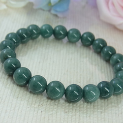 ビルマ産 本翡翠◆奇跡の石 濃厚系 モスグリーン お守り お洒落 ひすい シック パワー・ストーン 天然石ブレスF27① 1枚目の画像