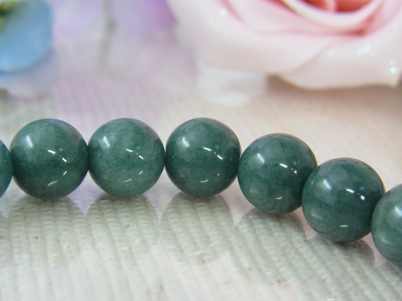 ビルマ産 本翡翠◆奇跡の石 濃厚系 モスグリーン お守り お洒落 ひすい シック パワー・ストーン 天然石ブレスF27① 16枚目の画像