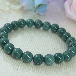 ビルマ産 本翡翠◆奇跡の石 濃厚系 モスグリーン お守り お洒落 ひすい シック パワー・ストーン 天然石ブレスF27① 12枚目の画像