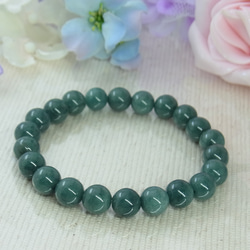 ビルマ産 本翡翠◆奇跡の石 濃厚系 モスグリーン お守り お洒落 ひすい シック パワー・ストーン 天然石ブレスF27① 11枚目の画像