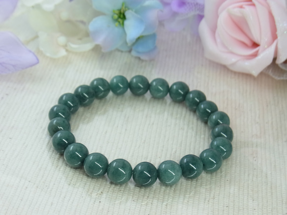 ビルマ産 本翡翠◆奇跡の石 濃厚系 モスグリーン お守り お洒落 ひすい シック パワー・ストーン 天然石ブレスF27① 11枚目の画像