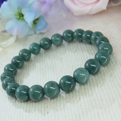 ビルマ産 本翡翠◆奇跡の石 濃厚系 モスグリーン お守り お洒落 ひすい シック パワー・ストーン 天然石ブレスF27① 17枚目の画像