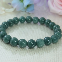 ビルマ産 本翡翠◆奇跡の石 濃厚系 モスグリーン お守り お洒落 ひすい シック パワー・ストーン 天然石ブレスF27① 4枚目の画像