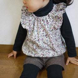 ＹＯＮＥ　子供用フリルブラウスの型紙　90~130ｻｲｽﾞ全サイズ記載　リバティ　子供服　パターン　 4枚目の画像