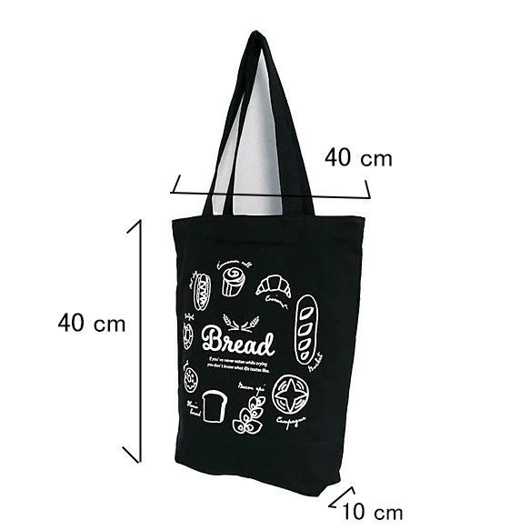 【 A4対応 】オリジナルキャンバストートバッグ（Bread）／通勤通学バッグ カジュアル 11枚目の画像