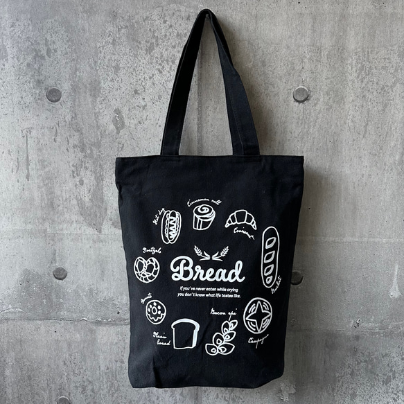 【 A4対応 】オリジナルキャンバストートバッグ（Bread）／通勤通学バッグ カジュアル 4枚目の画像