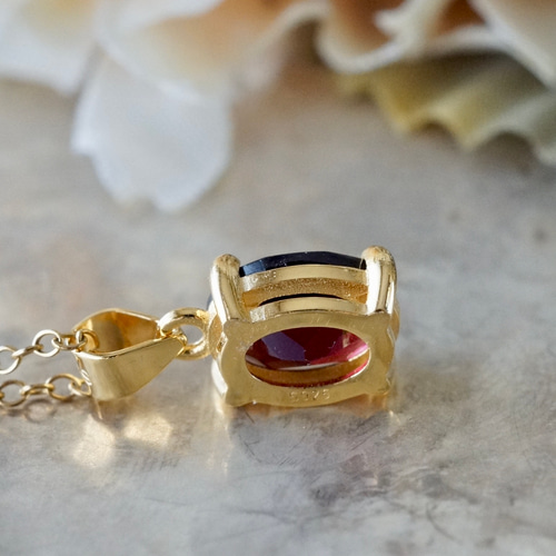 1月誕生石 再販 ロードライトガーネット ペンダントトップ 18k