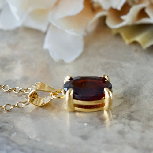 1月誕生石 再販 ロードライトガーネット ペンダントトップ 18k