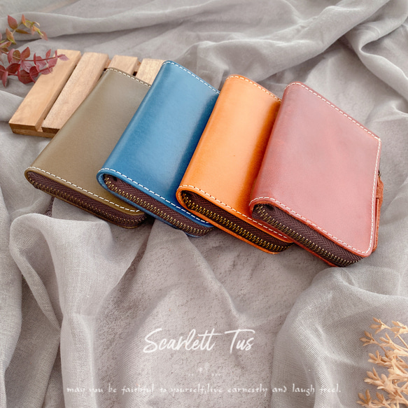 本革ヌメ革 L字コンパクト財布 ミニ財布