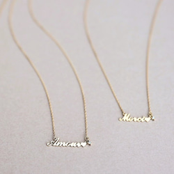 Love letter Necklace K10 / K18 ネームネックレス ダイヤモンド / 誕生石 セミオーダー 3枚目の画像