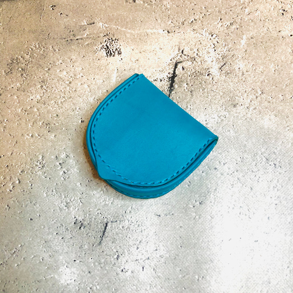 馬蹄型コインケース　ヌメ革　カラーオーダー 3枚目の画像