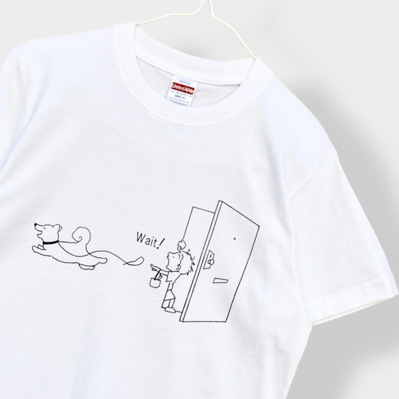 Tシャツ「散歩行くとき帰るとき」ホワイト 3枚目の画像