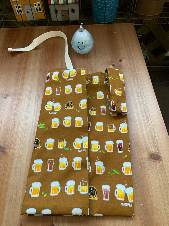 カラー変更❗️父の日にピッタリ❗️マチたっぷり‼️ コンビニ袋　ビール柄　お弁当サイズの平置きタイプ 14枚目の画像