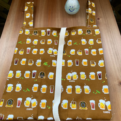 カラー変更❗️父の日にピッタリ❗️マチたっぷり‼️ コンビニ袋　ビール柄　お弁当サイズの平置きタイプ 15枚目の画像