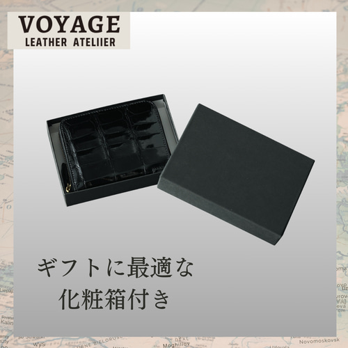 クロコダイル 本革 小銭入 コインパース ブラック シャイニング加工