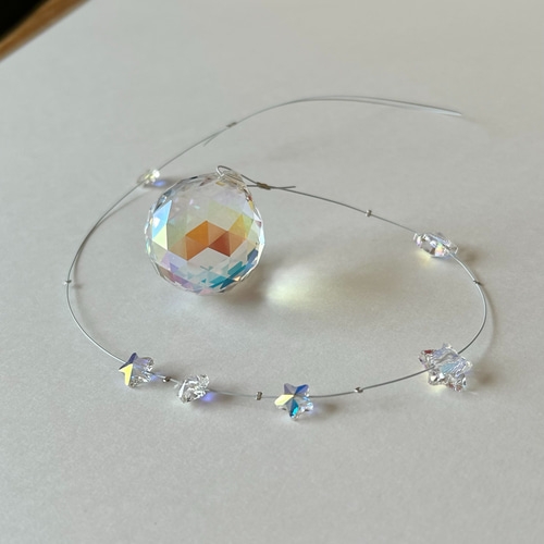 星が並ぶ＊サンキャッチャー/オーロラ30mm/スワロフスキー社