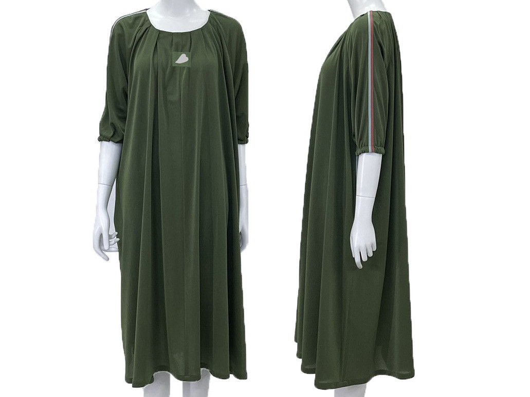 【滋 SHIGERU】リラックスドレス（ソアロンデニット多色テープ使い）　フリーサイズ