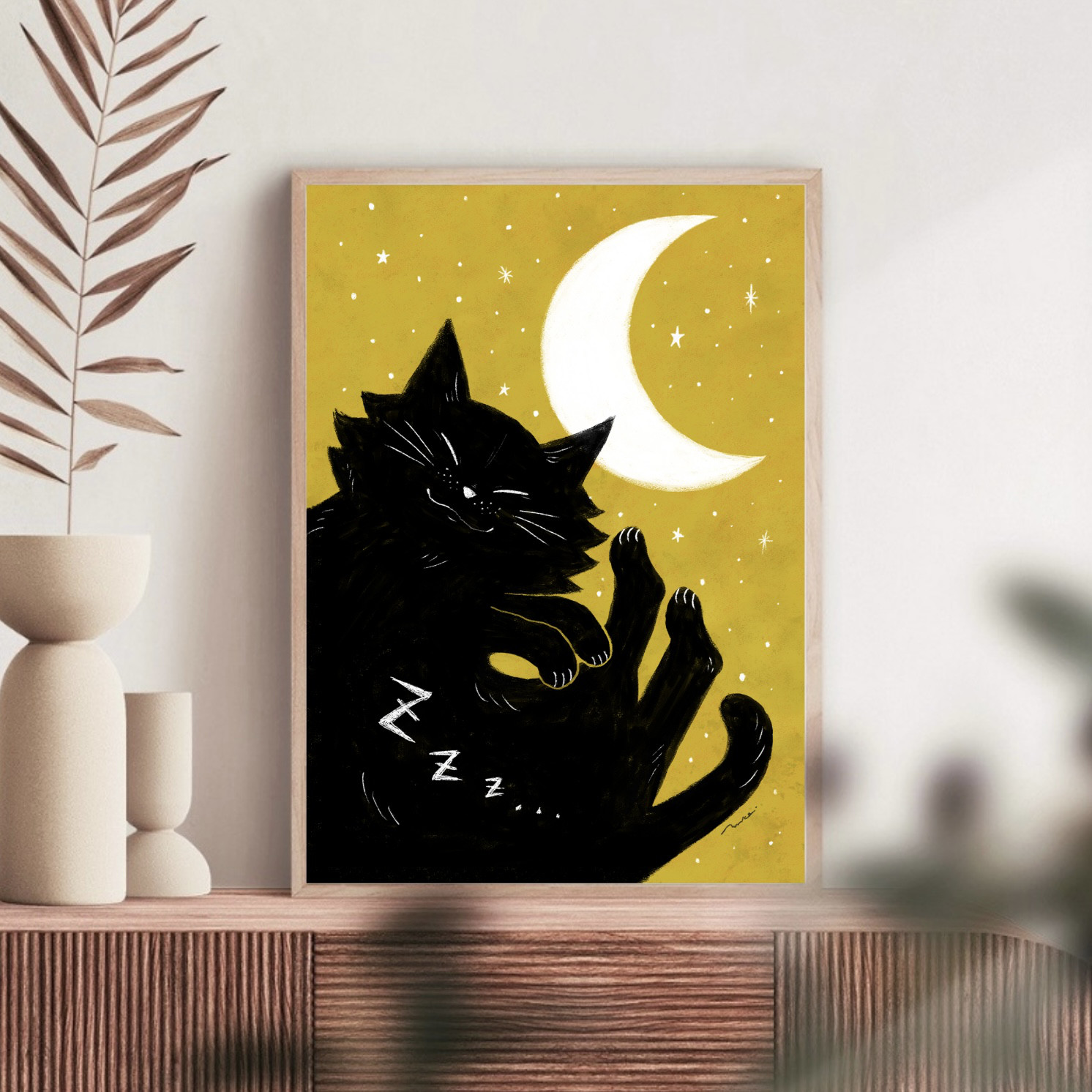 tw様予約絵画「お洒落スネーク〜北欧ブルー」「三匹の猫のおせち料理でかくれんぼ」