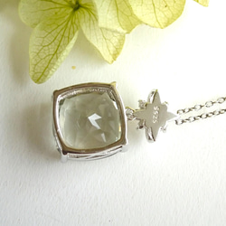 再販多数！ 大きめ！ グリーンアメジスト 天然石 キラキラ 星形 バチカン Ｓ925 12×12mm 4枚目の画像