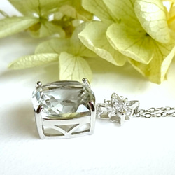 再販多数！ 大きめ！ グリーンアメジスト 天然石 キラキラ 星形 バチカン Ｓ925 12×12mm 3枚目の画像