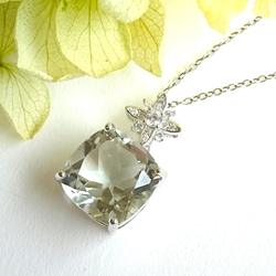 再販多数！ 大きめ！ グリーンアメジスト 天然石 キラキラ 星形 バチカン Ｓ925 12×12mm 1枚目の画像