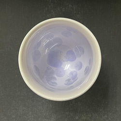 清水焼 花結晶 ふくりん湯呑み 小(薄紫) 4枚目の画像