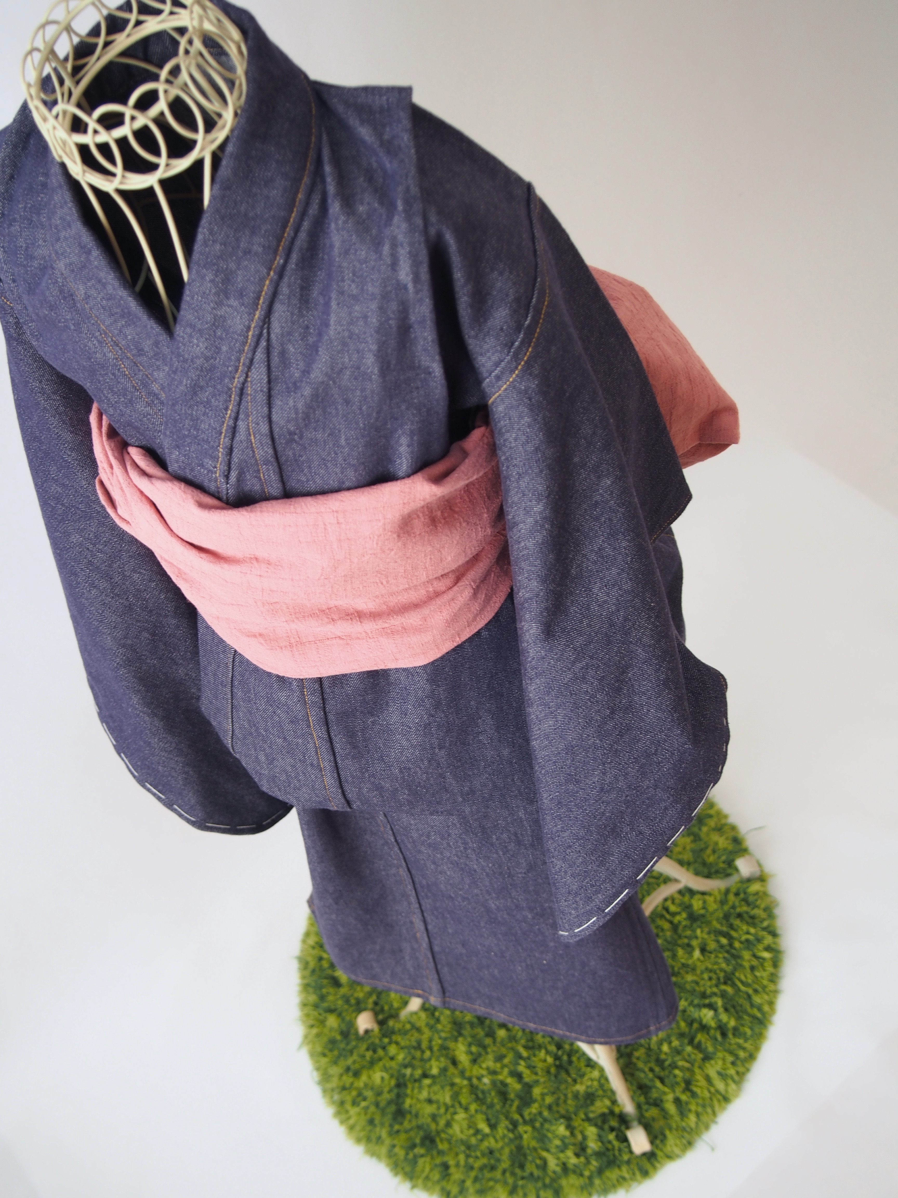 こども浴衣S ／国産デニム／木綿(コットン)／単の着物／一つ身／園児〜小学生