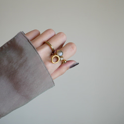 [再次上架/尺寸可調] 寶石民間戒指/黃銅 R040 第2張的照片