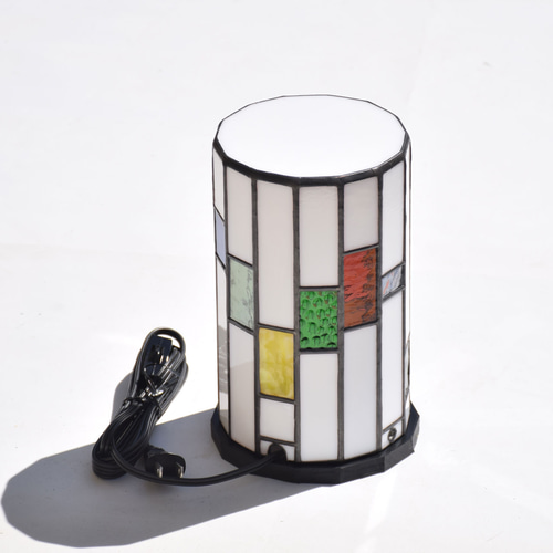 ステンドグラス ランプ 行燈 4kBAD 室内用 卓上灯 テーブル灯 屋内照明