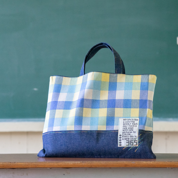 入学用品 小学生 小学校 レッスンバッグ カジュアル 紺 デニム