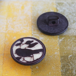 (2個) 18mm 小鳥シルエットのボタン　フランス製 6枚目の画像