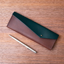 ヌメ革 ペンケース 手帳型 4本差し ◇レザー『送料無料』 ペンケース