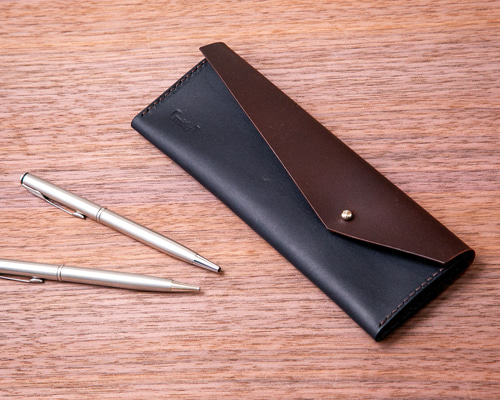 ヌメ革ペンケース（ネイビー）※オーダーメイド ヌメ革ペンケース（ネイビー）※オーダーメイド ヌメ革ペンケース