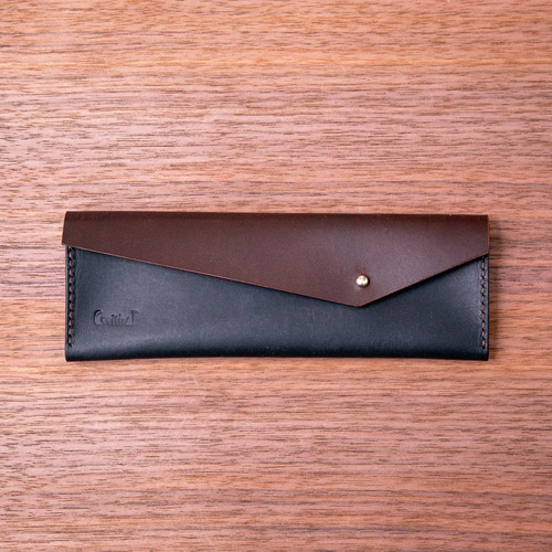 ヌメ革ペンケース（ネイビー）※オーダーメイド ヌメ革ペンケース