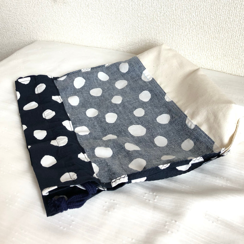 巾着袋 ドット 水玉 ネイビー 巾着袋 aka shiro kiiro 通販 11877154
