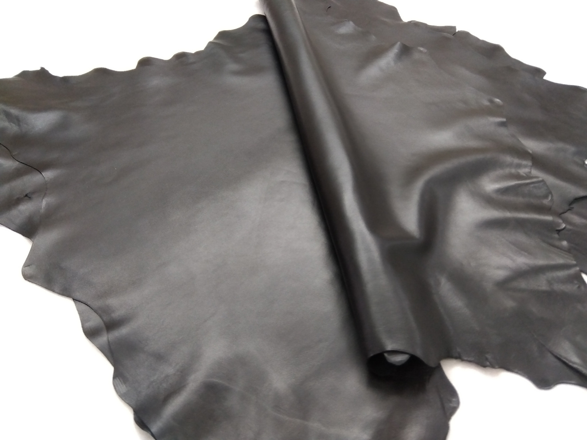 ラムレザーのセミオーダーコート(ブラック　型抜き模様) # KIM'S