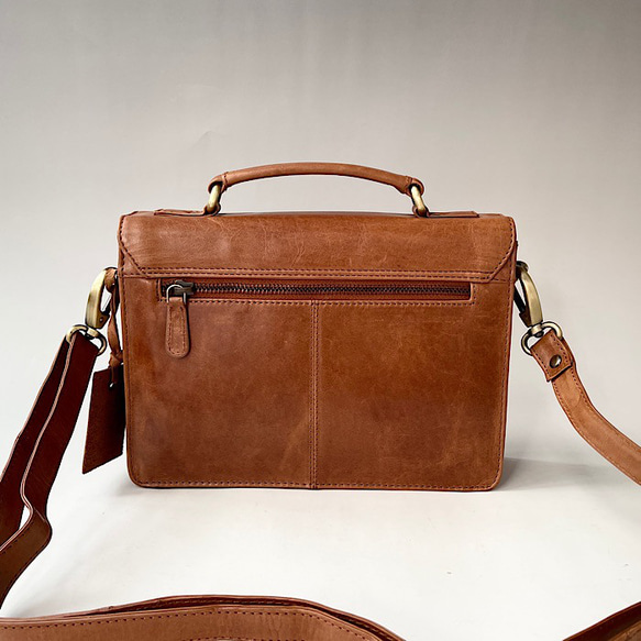 英国デザイン牛革かばんValise ミニサッチェルバッグ ゴールデンタン バリス