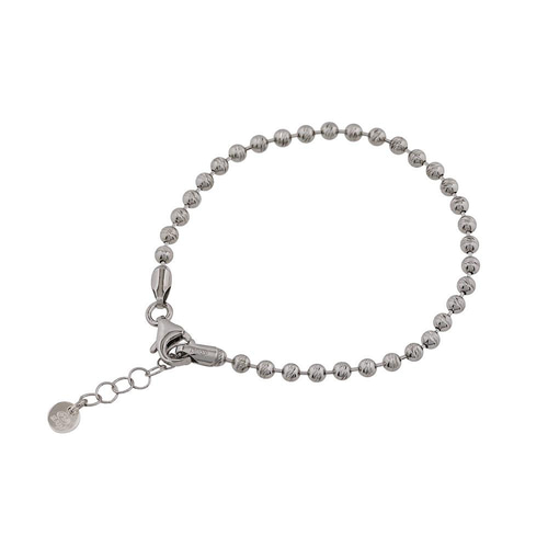 SALE】シルバー925のカッティングボールチェーンブレスレット【送料 