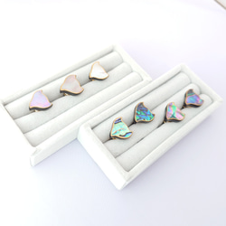 千鳥螺鈿 漆ピンブローチ アワビ系 14枚目の画像