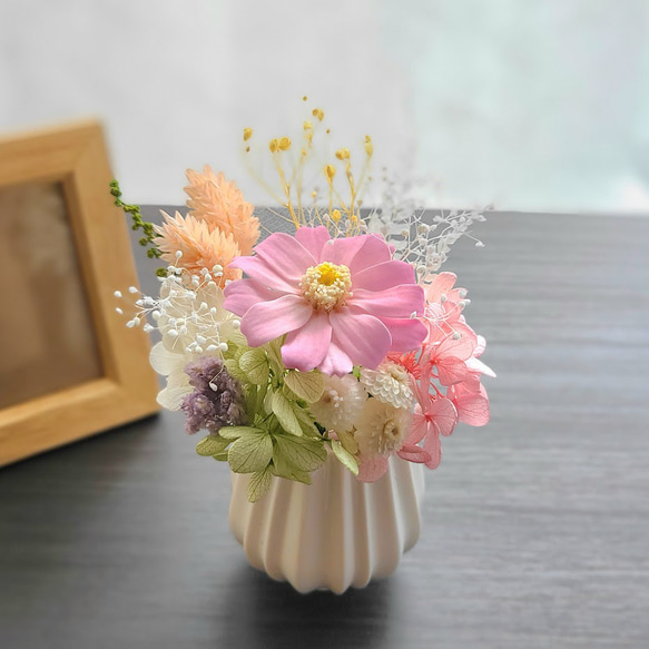 ジニアのかわいい仏花・お供え花　コンパクト・ミニサイズ 3枚目の画像