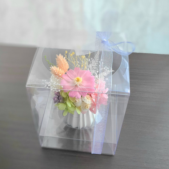 ジニアのかわいい仏花・お供え花　コンパクト・ミニサイズ 5枚目の画像