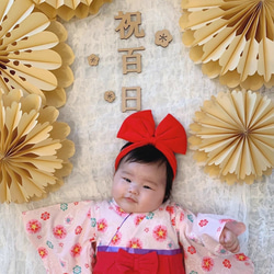 ペーパーファン ガーランド お食い初め 100日祝い ハーフバースデー 誕生日 happybirthday 飾り 14枚目の画像