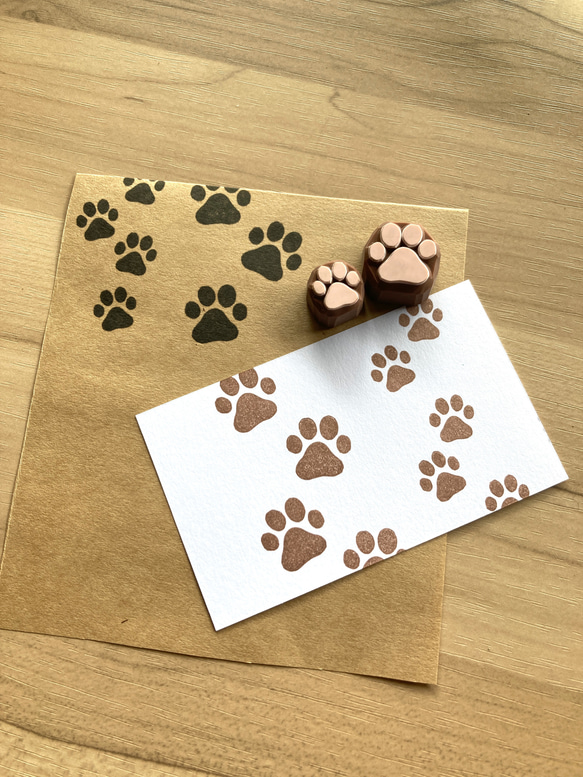 親子サイズがかわいい♡肉球の消しゴムはんこ(2つセット) はんこ