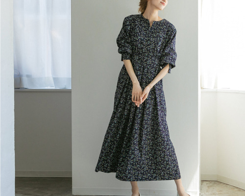 KEITH 花柄 長袖 ロングワンピース fujita-store_lin0905-jhds59